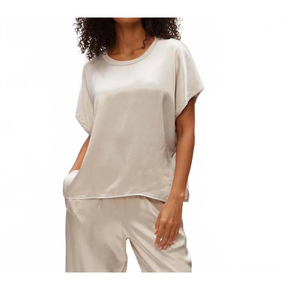 NEW MICHAEL STARS flow short sleeve tee in pearl